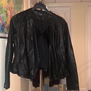 Topshop leather jacket size US 10